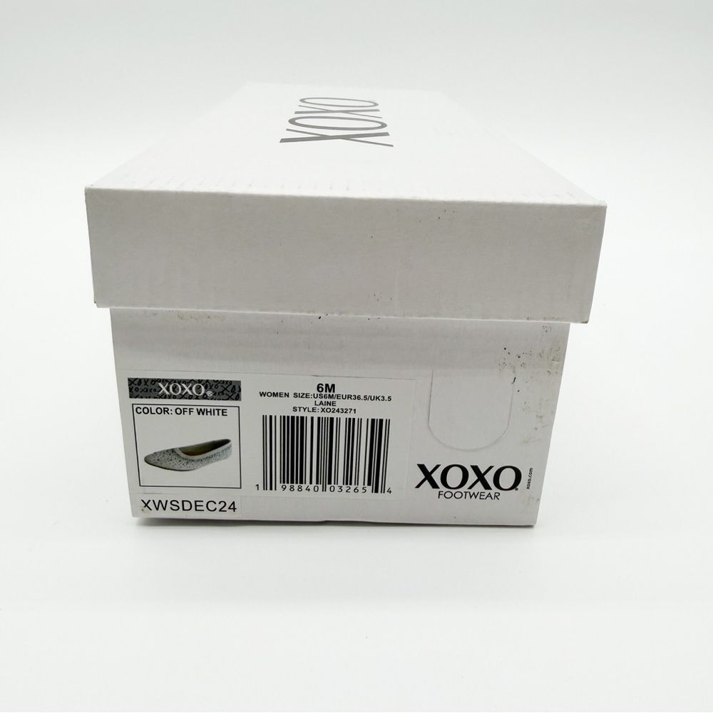 XOXO Laine Studded Ballet Flats Stretch Knit Slip On Sparkle Off White 6 NEW - Picture 15 of 15